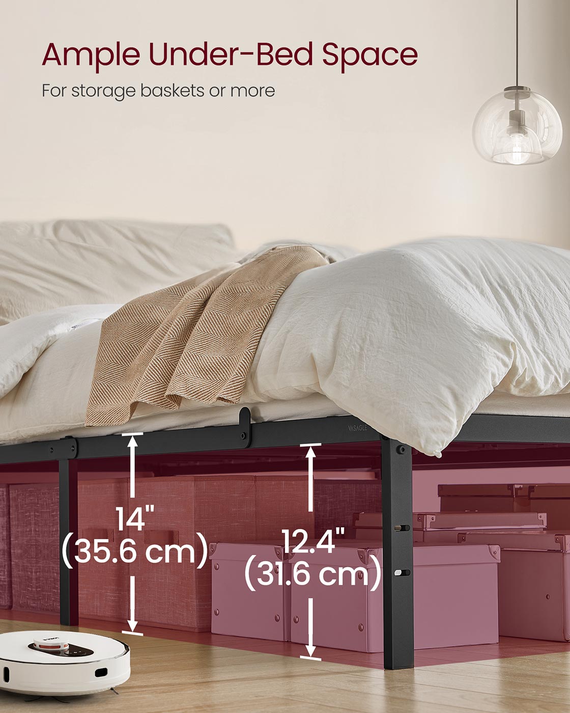 Double Metal Bed Frame - Steel - Ink Black - 135 x 190 cm