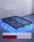 Double Floating Bed Frame LED Lights Charging Station - Foam and Polyester - Ink Black