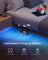 Bed Frame - Metal with LED and Charging Station - Matte Black - 200 x 150 x 26 cm