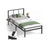Single Metal Bed Frame - 90L Mattress - Steel - Headboard