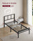 Single Bed Frame - Steel - Ink Black - with Slats and Headboard
