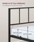 Single Bed Frame - Steel - Ink Black - with Slats and Headboard