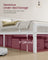 Bed Frame - Steel - Matte White - with Slats and Headboard