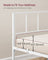 Bed Frame - Steel - Matte White - with Slats and Headboard