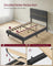 Small Double Bed Frame - 120 x 190 - Metal - Adjustable Headboard