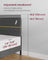 Double Bed Frame - 120L - Metal - Adjustable Headboard
