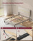 Double Bed Frame - 120x190 - Steel - Adjustable Upholstered Headboard