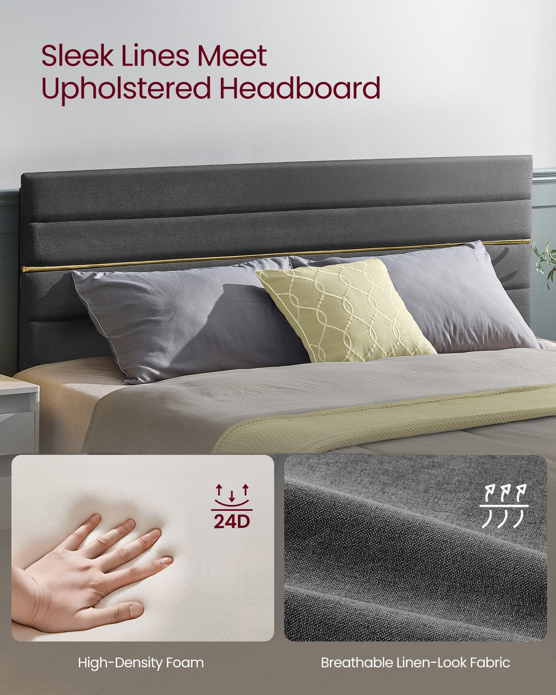 King Bed Frame - Metal - Suitable for 120x190 cm Mattress