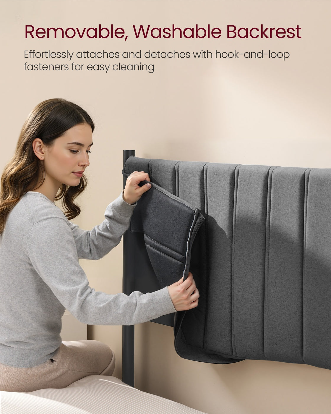 Double Bed Frame - 135 x 190 - Steel - Ottoman with Lift-Up Storage