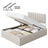 Double Bed Frame - 135 x 190 - Steel - Ottoman with Lift-Up Storage