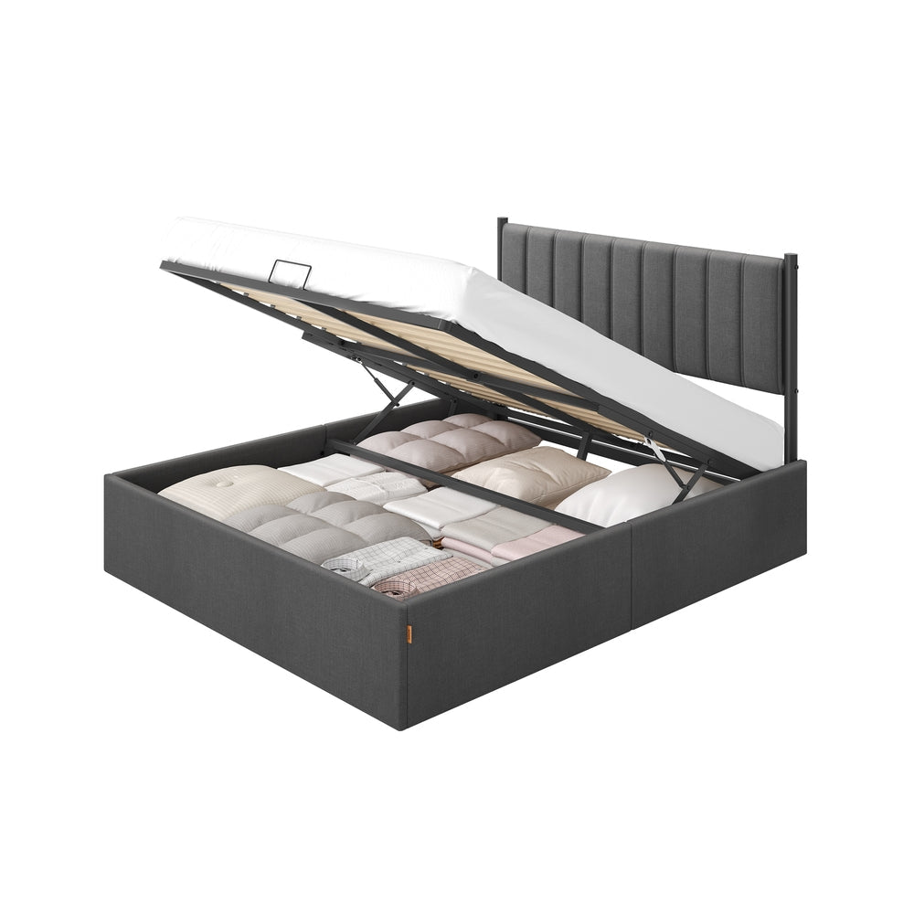 King Bed Frame - 150L - Steel - Lift-Up Storage