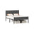 Double Bed Frame - Metal - Slate Grey - Upholstered Headboard