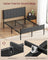 Double Bed Frame - Metal - Slate Grey - Upholstered Headboard