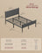 Double Bed Frame - Metal - Slate Grey - Upholstered Headboard