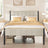 Bed Frame - Metal with LED and Charging Station - Cappuccino Beige