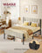 Bed Frame - Metal with LED and Charging Station - Cappuccino Beige