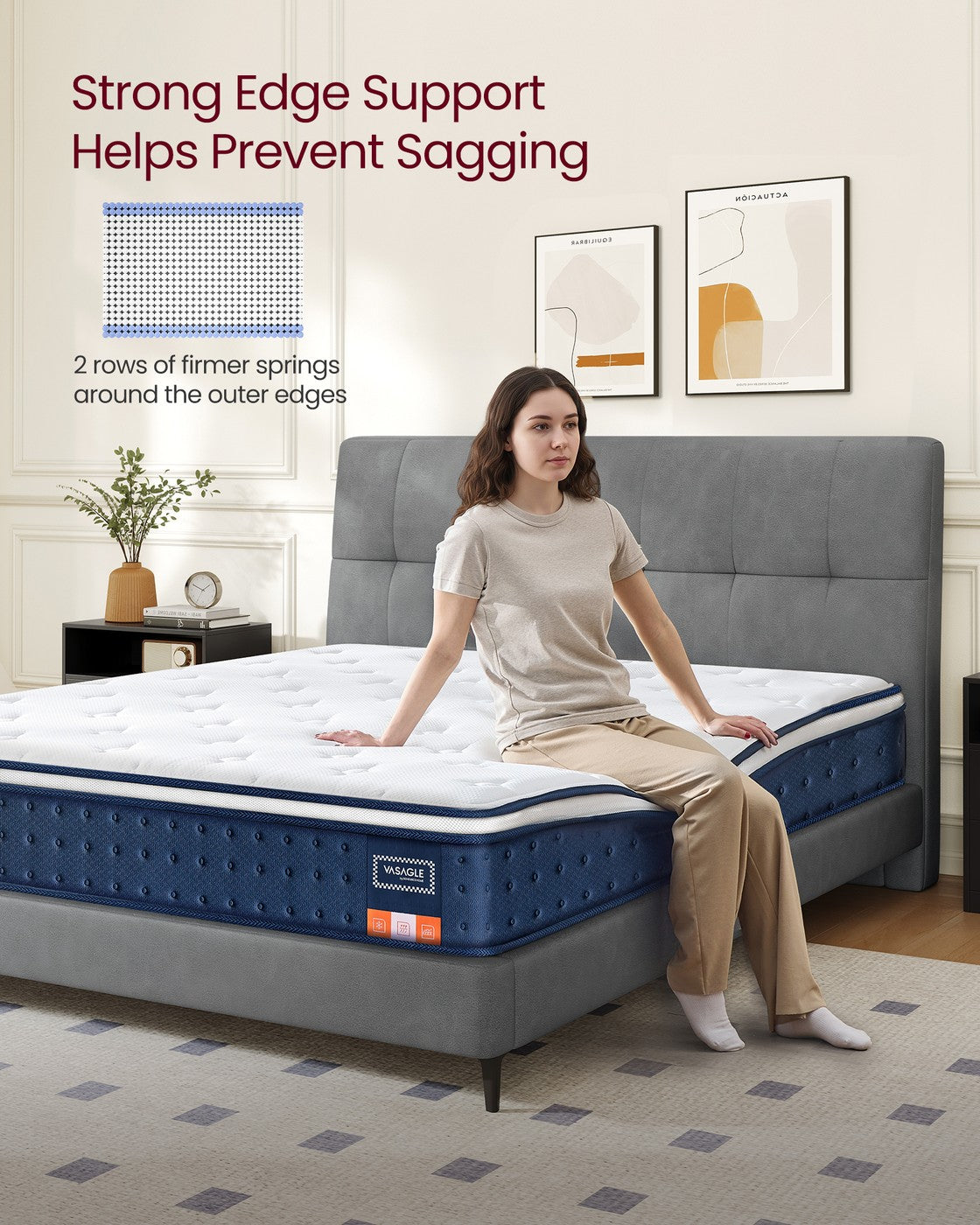 Hybrid Mattress - 150L - Foam - Gel Memory Foam
