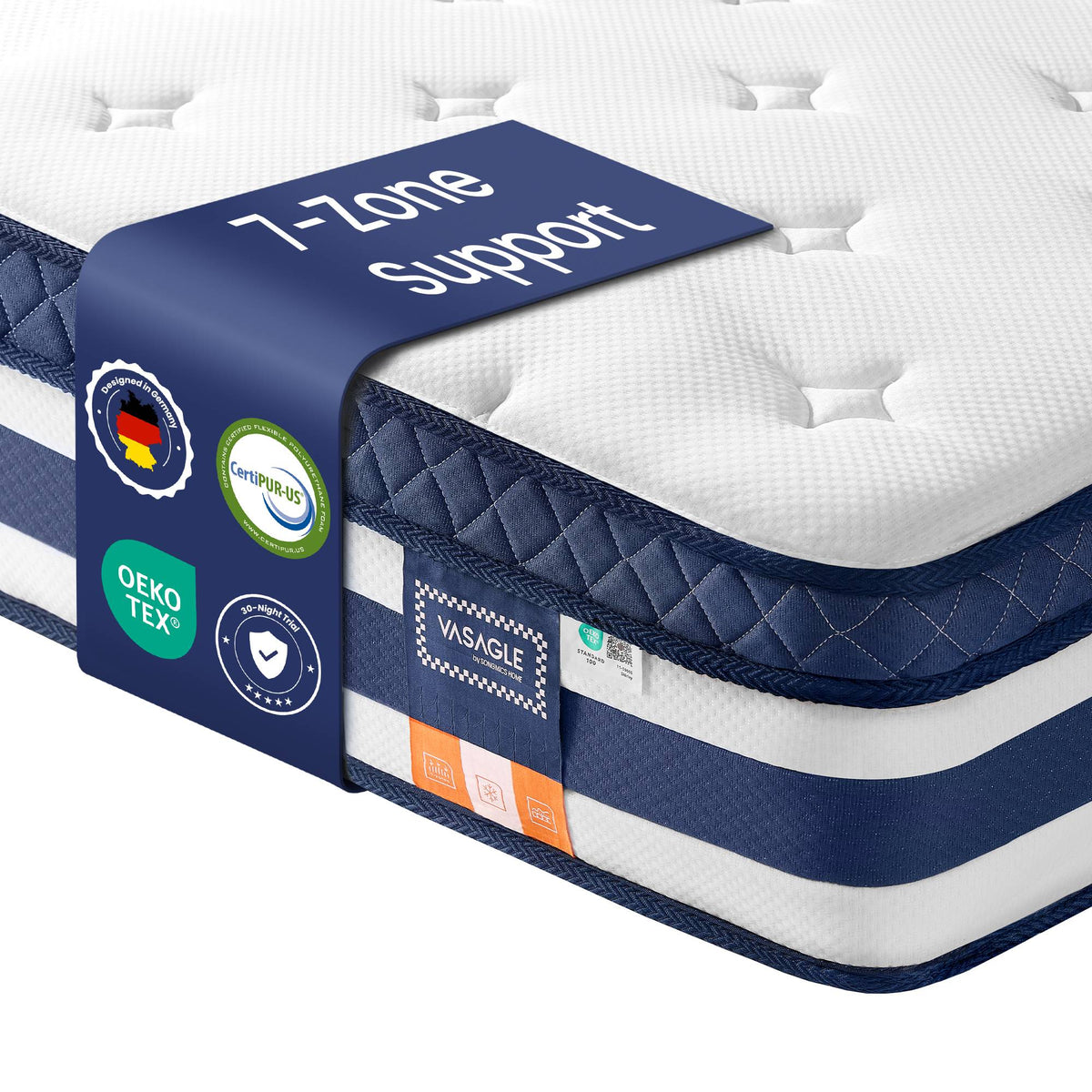 Bed Frame - Metal with LED and Charging Station - Blue - 200 x 150 x 25 cm