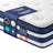 Bed Frame - Metal with LED and Charging Station - Blue - 200 x 150 x 25 cm