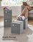 Set of 4 Foldable Storage Cubes - Oxford Fabric - Dove Grey - Washable with Metal Label Holders