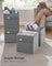 Set of 4 Foldable Storage Cubes - Oxford - Dove Grey - Washable with Metal Label Holders