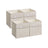Set of 4 Foldable Storage Cubes - Oxford Fabric - Cloud White - Washable with Metal Label Holders