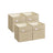 Set of 4 Foldable Storage Cubes - Oxford Fabric - Sand Beige - Washable with Metal Label Holders