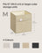 Set of 4 Foldable Storage Cubes - Oxford Fabric - Sand Beige - Washable with Metal Label Holders
