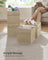 Set of 4 Foldable Storage Cubes - Oxford Fabric - Sand Beige - Washable with Metal Label Holders