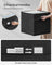 Set of 4 Foldable Storage Cubes - Oxford Fabric - Ink Black - Washable with Metal Label Holders