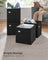 Set of 4 Foldable Storage Cubes - Oxford Fabric - Ink Black - Washable with Metal Label Holders