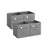 Set of 4 Foldable Storage Cubes - Oxford Fabric - Dove Grey - Double Handles and Metal Label Holders
