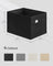 Set of 2 Foldable Storage Organisers - Oxford Fabric - Ink Black - Washable with Metal Label Holders
