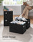 Set of 2 Foldable Storage Organisers - Oxford Fabric - Ink Black - Washable with Metal Label Holders