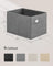 Set of 2 Foldable Storage Organisers - Oxford Fabric - Dove Grey - Washable with Metal Label Holders