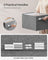 Set of 4 Foldable Storage Organisers - Oxford Fabric - Dove Grey - Washable with Metal Label Holders