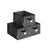 Collapsible Storage Boxes Set of 3 - Fabric - Ink Black - Wardrobe Organizers with Handles and Label Holders