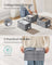 Collapsible Storage Boxes Set of 3 - 30 x 20 x 15 cm - Fabric - Cattail Grey - with Handles and Label Holders