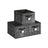 Collapsible Storage Boxes - Fabric - Ink Black - Set of 3 with Handles and Label Holders