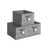 Collapsible Storage Boxes - Fabric - Cattail Grey - Set of 3 with Handles and Label Holders