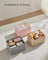 Collapsible Storage Boxes Set of 3 - Fabric - Sand Beige - Wardrobe Organisers with Handles and Label Holders