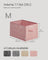 Collapsible Storage Boxes Set of 3 - Fabric - Jelly Pink - Wardrobe Organisers with Handles and Label Holders