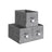 Collapsible Storage Boxes Set of 3 - Fabric - Cattail Grey - Versatile Wardrobe Organisers with Handles and Label Holders