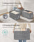 Collapsible Storage Boxes Set of 3 - Fabric - Cattail Grey - Versatile Wardrobe Organisers with Handles and Label Holders