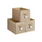 Collapsible Storage Boxes - Fabric - Sand Beige - Set of 3 with Handles and Label Holders