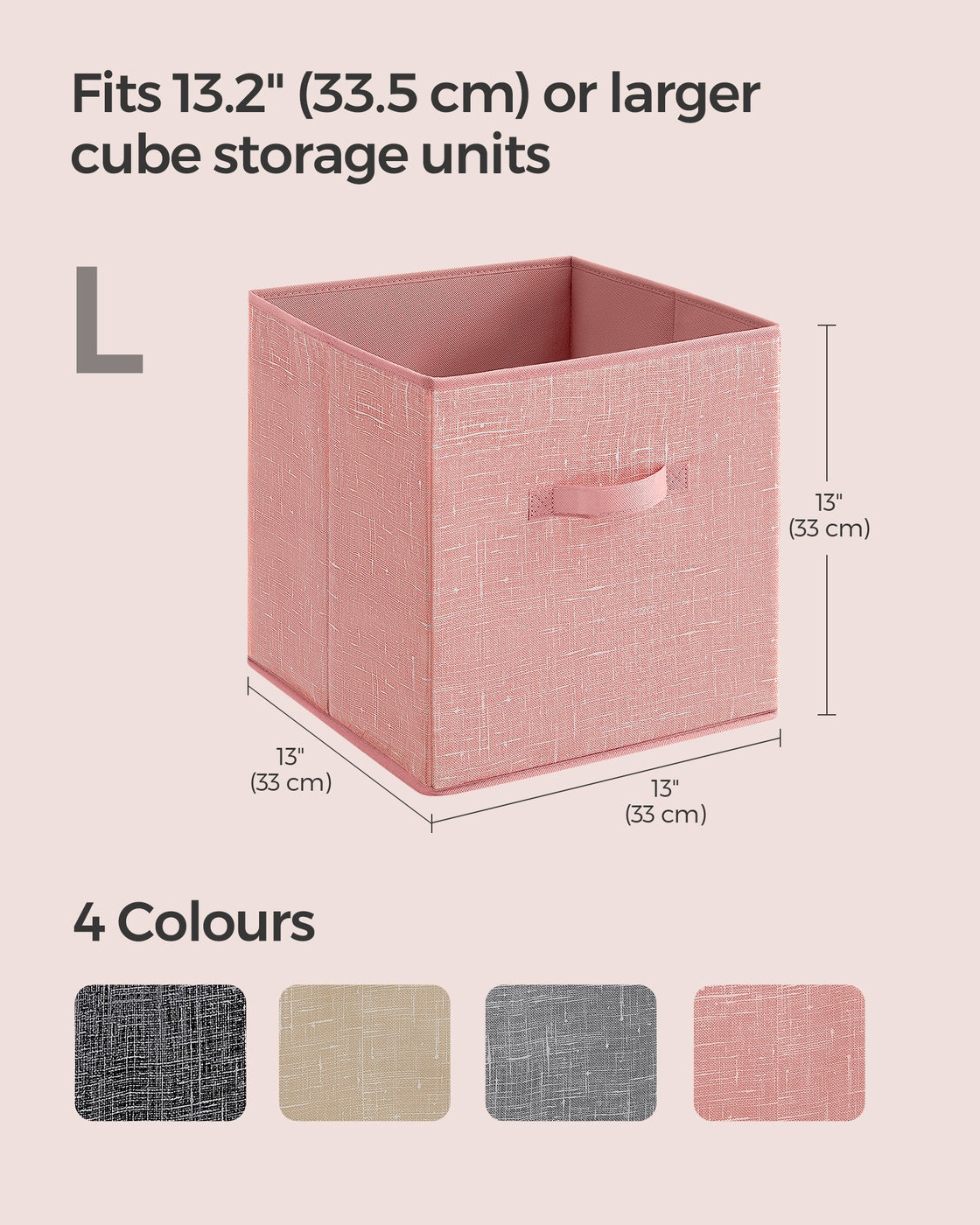 Storage Cubes - Non-Woven Fabric - Jelly Pink - Set of 8 with Double Handles