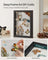 A4 Collage Picture Frame - Wood - Black - Includes 6 Mats and Shadow Box with Push Pins