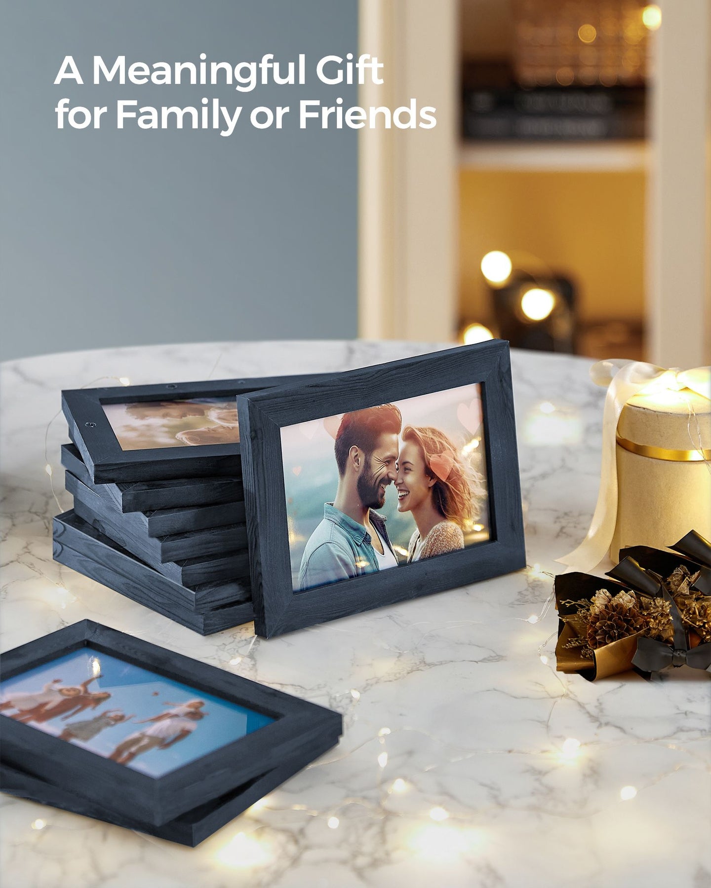 Photo Frame Collage - MDF - Navy Blue - 10-Window Gallery for 4x6 Photos