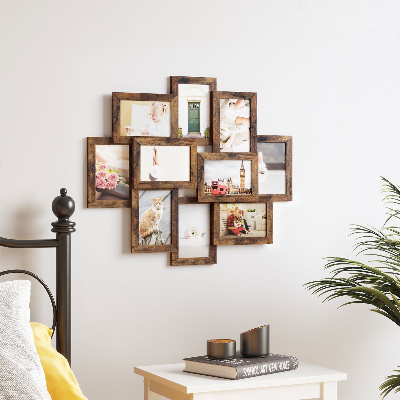 Collage Picture Frames - MDF - White - Wall Mounted for 10 Photos (4x6)