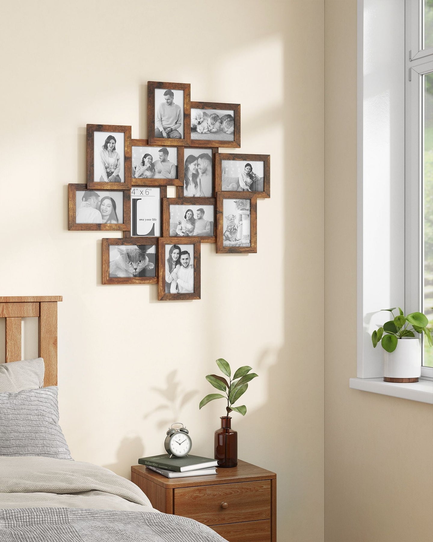 Wall Collage Picture Frames - For 12 Photos - Clear Glass - Assembly Required